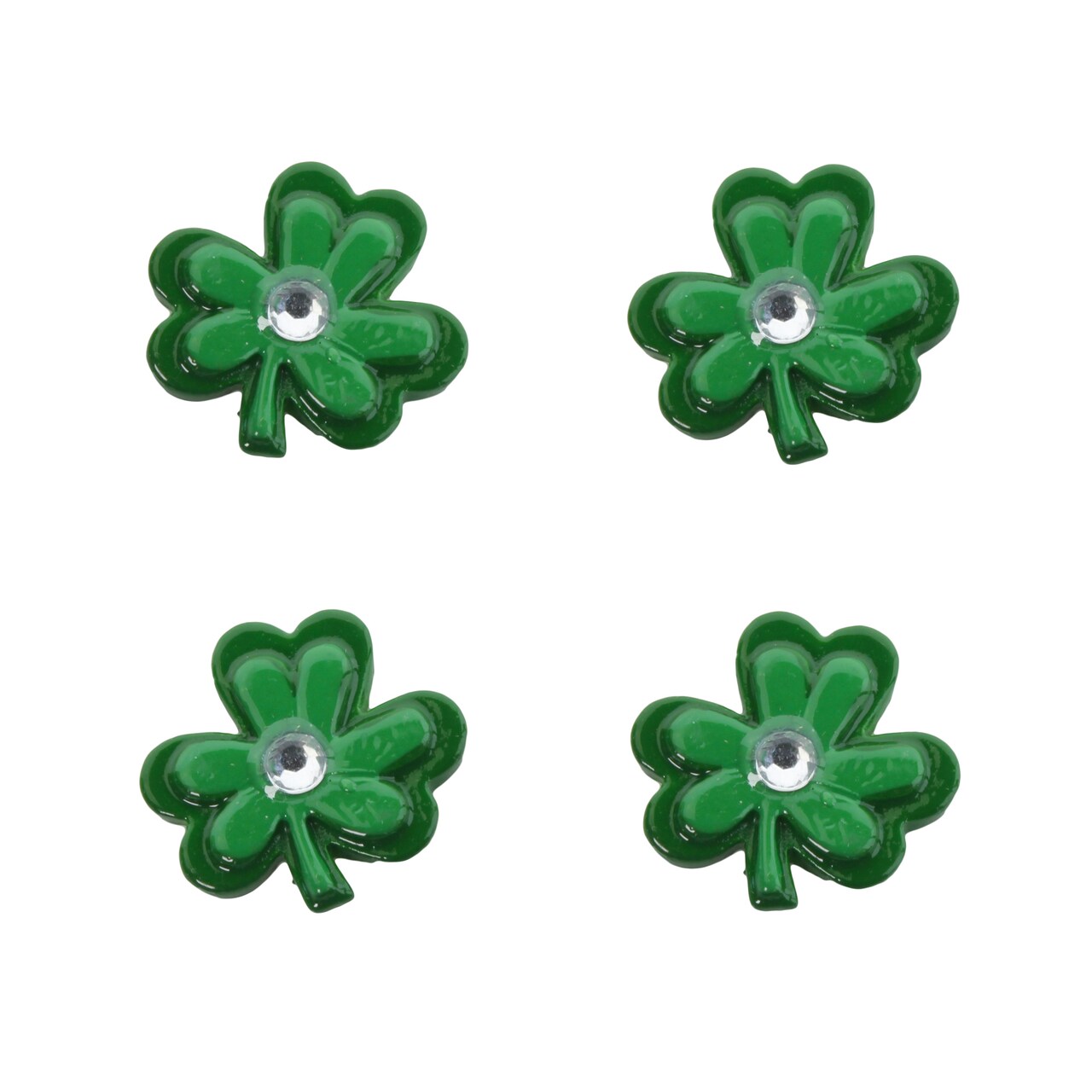 Shamrock St. Patrick's Day Flatback Craft Embellishments (4 pcs)